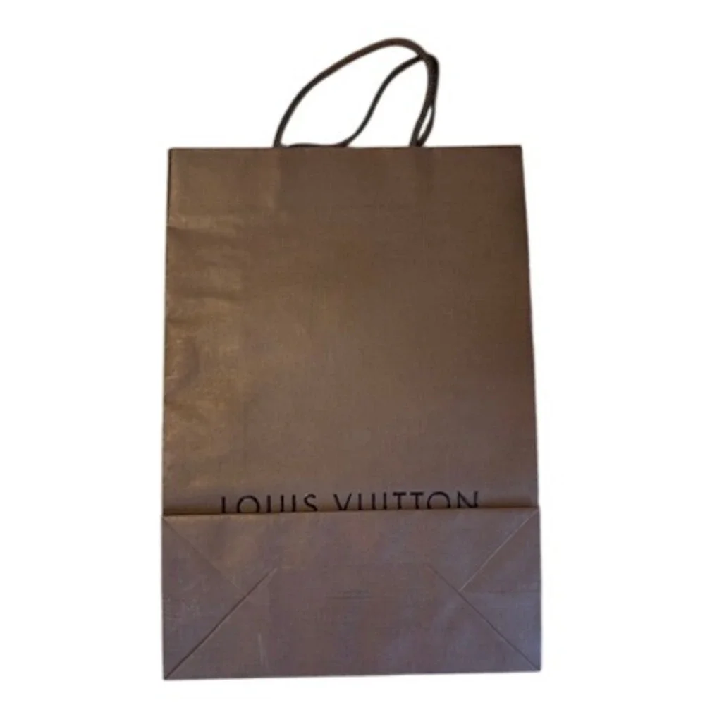Louis Vuitton Brown Paper Shopping Bag Small Medium Gift Bag Logo Cord Handle‎